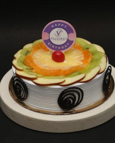 Fruit Overloaded Custard Cream Cake