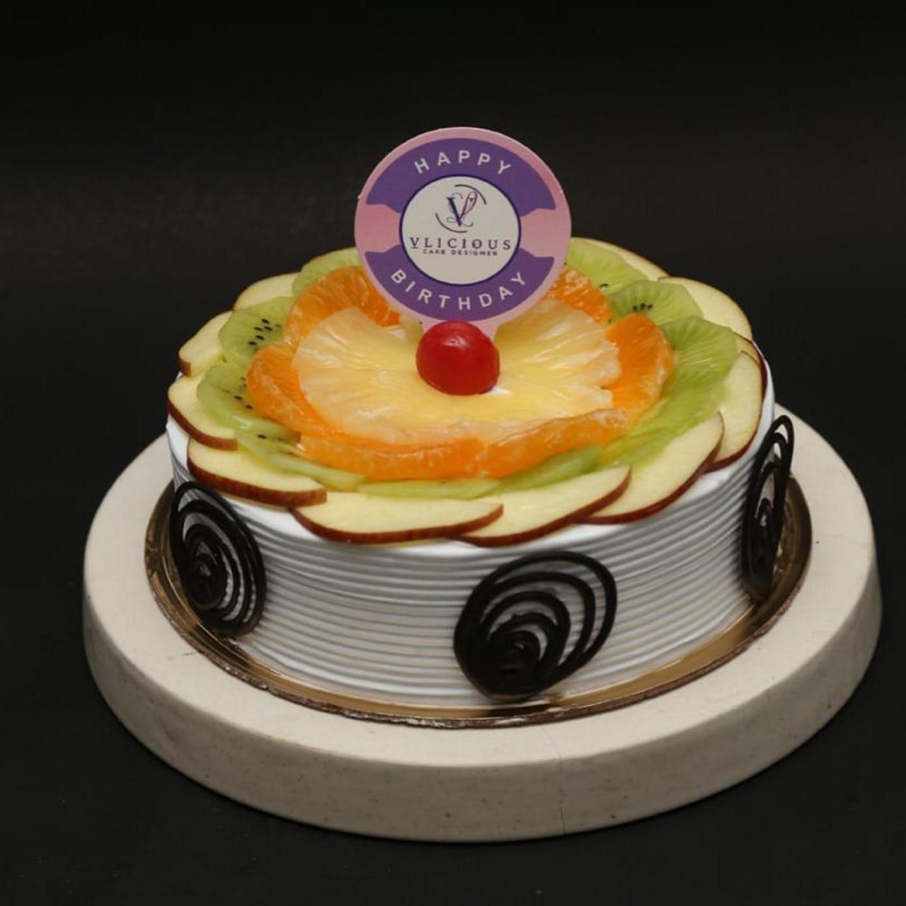 Fruit Overloaded Custard Cream Cake