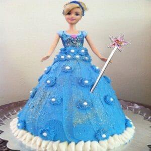 Blue Fondant Barbie Cake - Image 1