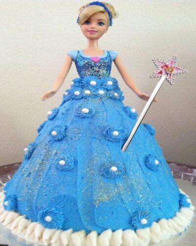 Blue Fondant Barbie Cake