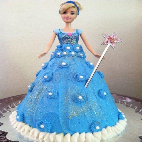 Blue Fondant Barbie Cake